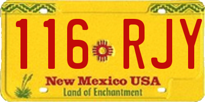 NM license plate 116RJY