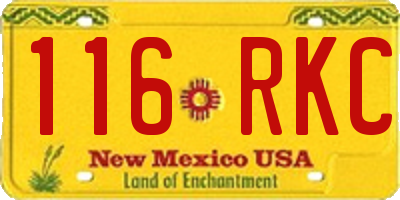 NM license plate 116RKC