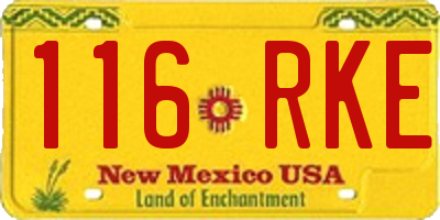 NM license plate 116RKE