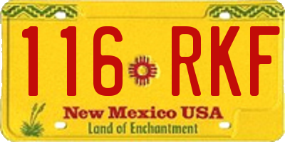 NM license plate 116RKF