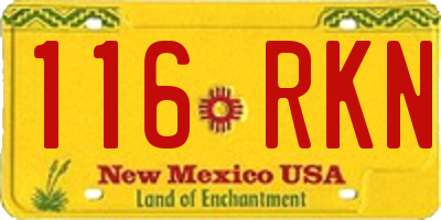 NM license plate 116RKN