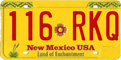 NM license plate 116RKQ