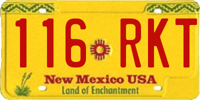 NM license plate 116RKT