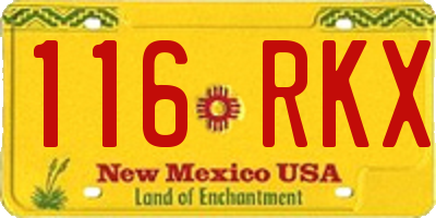 NM license plate 116RKX