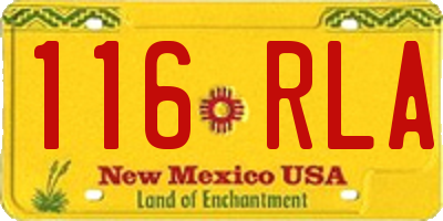 NM license plate 116RLA