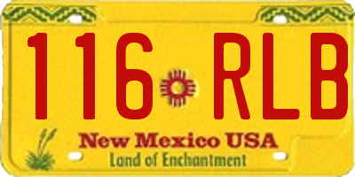NM license plate 116RLB