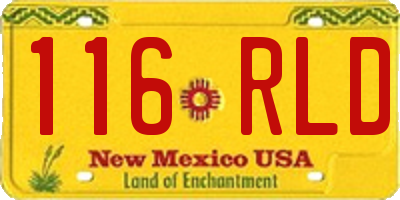 NM license plate 116RLD