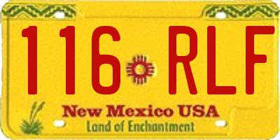 NM license plate 116RLF
