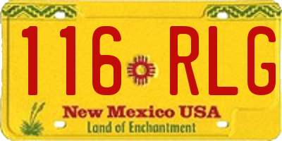 NM license plate 116RLG