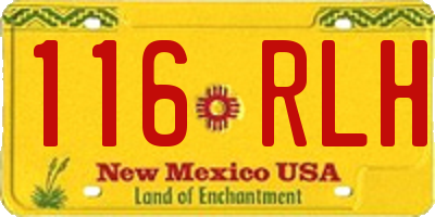 NM license plate 116RLH