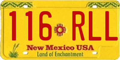 NM license plate 116RLL