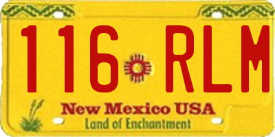 NM license plate 116RLM