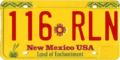 NM license plate 116RLN