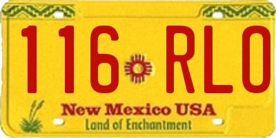 NM license plate 116RLO
