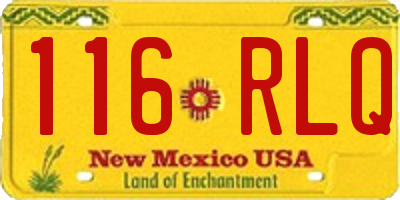NM license plate 116RLQ