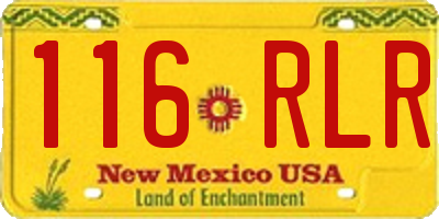 NM license plate 116RLR