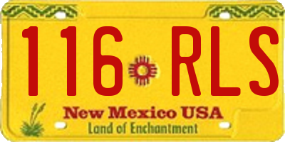 NM license plate 116RLS