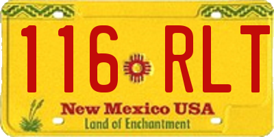 NM license plate 116RLT
