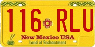 NM license plate 116RLU