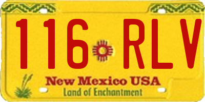 NM license plate 116RLV