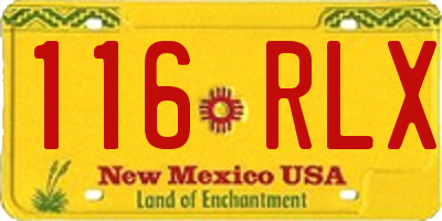 NM license plate 116RLX