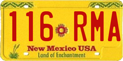 NM license plate 116RMA