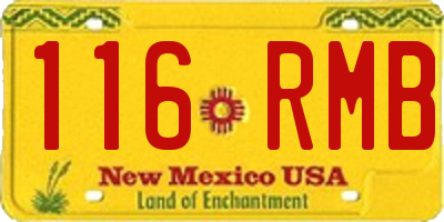 NM license plate 116RMB