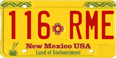 NM license plate 116RME