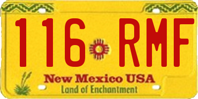 NM license plate 116RMF