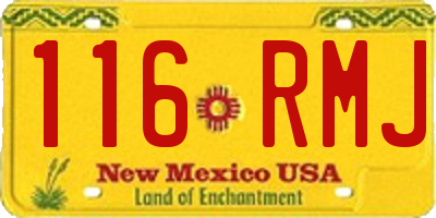 NM license plate 116RMJ
