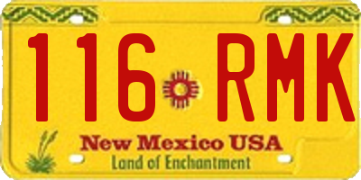 NM license plate 116RMK