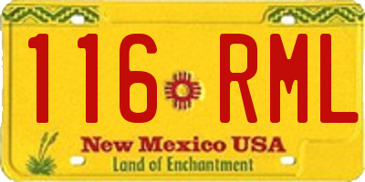 NM license plate 116RML