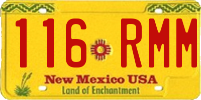 NM license plate 116RMM
