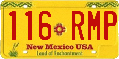 NM license plate 116RMP