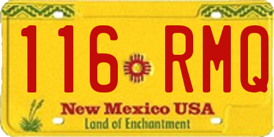 NM license plate 116RMQ