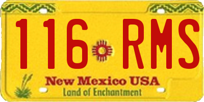 NM license plate 116RMS