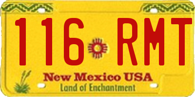 NM license plate 116RMT