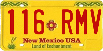 NM license plate 116RMV