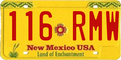 NM license plate 116RMW