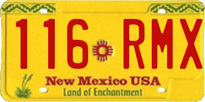 NM license plate 116RMX