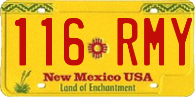 NM license plate 116RMY