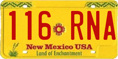 NM license plate 116RNA