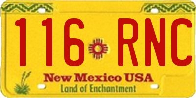 NM license plate 116RNC