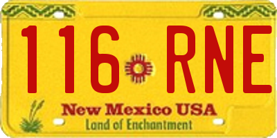 NM license plate 116RNE