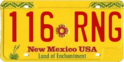 NM license plate 116RNG