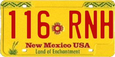 NM license plate 116RNH