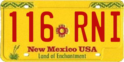NM license plate 116RNI