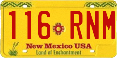 NM license plate 116RNM