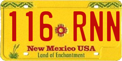 NM license plate 116RNN