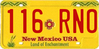 NM license plate 116RNO